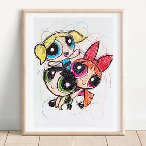 Power Puff Girls Ballpoint Pen Print - Picture 1 of 3