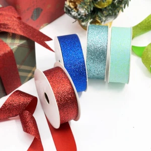 Christmas Colorful Metallic Glitter Sparkle Organza Ribbon 1.5cm/2.5cm * 910CM - Picture 1 of 25