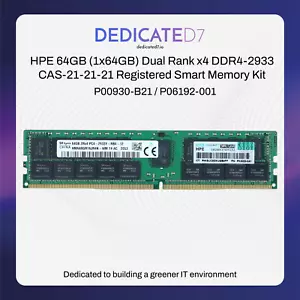 Kit memoria registrata HPE 64 GB (1x64 GB) Dual Rank x4 DDR4-2933 P00930-B21 - Foto 1 di 2