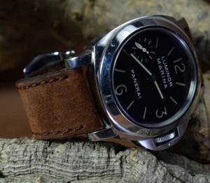 UHRENARMBAND 26 24 22 MM RUST I BRAUN ECHT LEDER VINTAGE MA STRAP F. PANERAI ETC - Picture 1 of 12