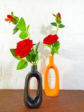 Modern Style Yin Yang Small Orange and Black (Set of 2) Vase for Home Decor