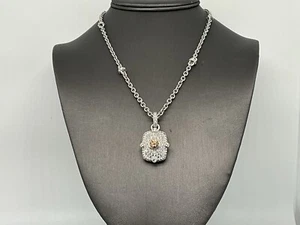 JUDITH RIPKA TOPAZ & DMQ ENHANCER W/CHAIN NECKLACE - Picture 1 of 6