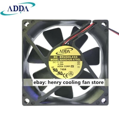 For ADDA AD0824UB-A70GL DC 24V 0.29A 80*80*25mm 2-wire Power supply cooling fan - Image 1 of 3