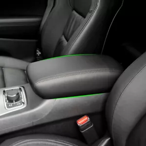1*Black Leather Center Console Armrest Lid Cover For Jeep Grand Cherokee 2011-19 - Picture 1 of 6