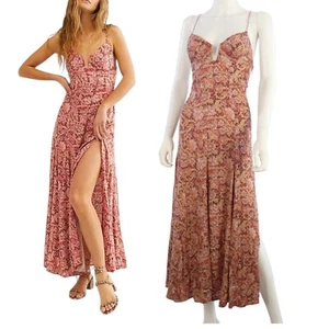Free People Dress Floral Miorca Maxi Midi Backless Beach holiday Size UK 4 US 0 - Picture 1 of 14