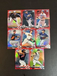 2017 Bowman Chrome Mini Red Refractor #/10 RC Lot (8) McKenzie Hudson Freeland - Picture 1 of 1