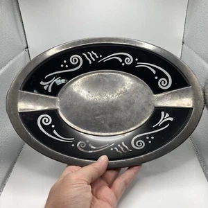 Lenox Metall und Glas Spyro Oval Servierschale Schwarz und Klar 11" - Bild 1 von 6
