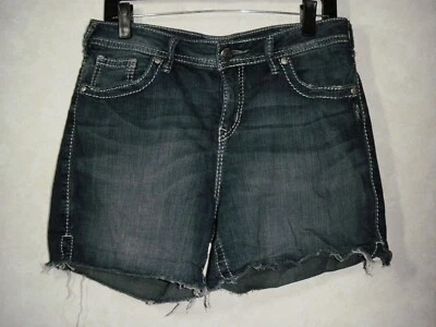 Pantalones Cortos de Denim Plateados Natsuki Pantalones Cortos para Mujer W31 Azul Envejecido Foto 1 de 4