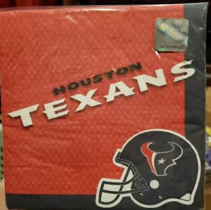 3 Pkgs of NFL HOUSTON TEXANS 36 ct X 3, 2-Ply NAPKINS FOOTBALL - Picture 1 of 3
