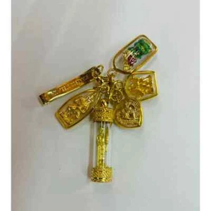 Set Phra Siwalee Giant Salika Ganesh Naga Gold micron Pendant Thai Buddha Amulet - Picture 1 of 2