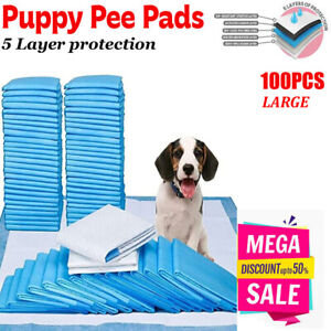 100 Large Puppy Training Trainer Pads Toilet Pee Wee Poo Dog Pet Cat Mats UK