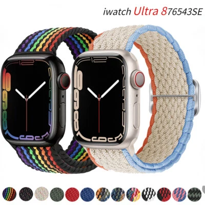 Strap Solo Loop Adjustable Braided Band For Apple Watch 8 7 6 5 SE Ultra 49mm - Image 1 of 4