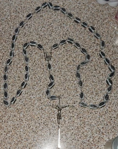 Grande Crocifisso da Parete 59, 1” Rosario Perline Resina Intagliata Gesù Cristo - Foto 1 di 6