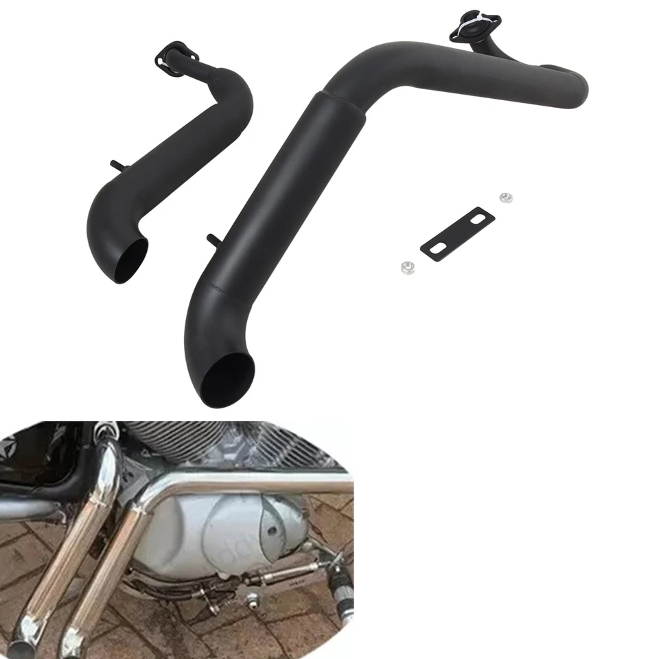 For Yamaha V Star 250 125 XV Virago 1995-2023 Exhaust System 2 Muffler Pipe Iron - Image 1 of 4