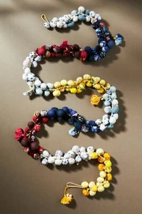 Nueva guirnalda boho de algodón reciclado Anthropologie Bauble nueva en paquete nueva con etiquetas - Imagen 1 de 3