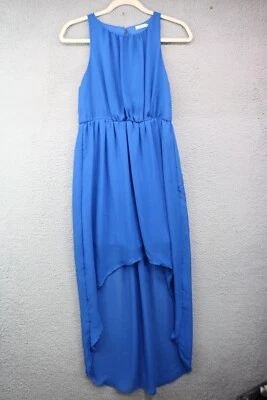 Vestido de Gasa Poesía Sin Mangas Alta Baja-Talla Pequeña-Forrado-Hada-BOHO Foto 1 de 4