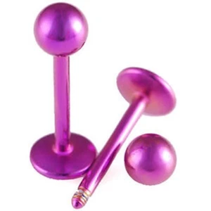 Lip Monroe Stud 16 Gauge 3/8" 3mm Ball Titanium Purple - Picture 1 of 3