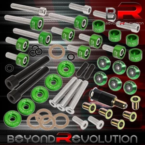 For Honda D-Series JDM Header Cam Cap M8 Drivet Fender Valve Washers Kit Green - Picture 1 of 5
