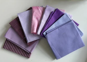 Makower 9FQs Fat Quarter Bundle Lilac/Purple Asst pattern, blenders Patchwork - Picture 1 of 1