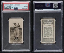 1926 Lambert & Butler Who's Who in Sport (1926) Bobby Jones #2 PSA 2 Rookie RC