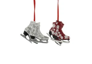Patines de hielo 7cm Pack de dos pares surtido decoración navideña - Imagen 1 de 1