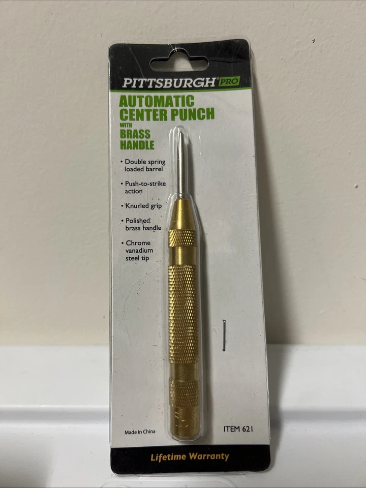 Punzón central automático con mango de latón marca metal para perforación sin martillos punzón Foto 1 de 2