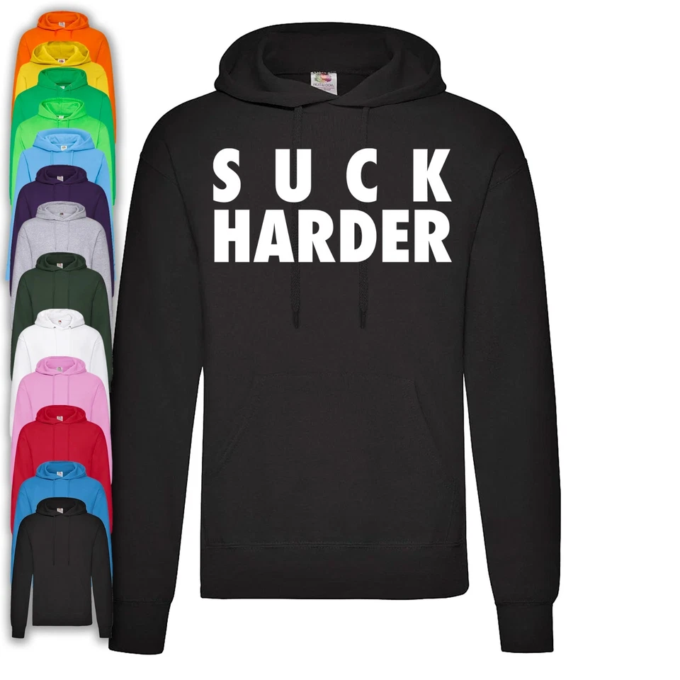 Suck Harder Hoodie | Gay | Queer | Funny - Image 1 of 1