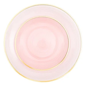 64 Pieces Crystal Design Plastic Plates Combo Pack 7 inch and 10 inch Gold Ri... - Picture 1 of 6