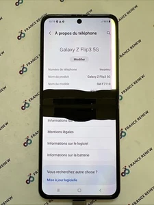 SMARTPHONE SAMSUNG GALAXY Z FLIP 3 5G SM-F711B 128 Go ECRAN INTERNE HORS SERVICE - Photo 1/15