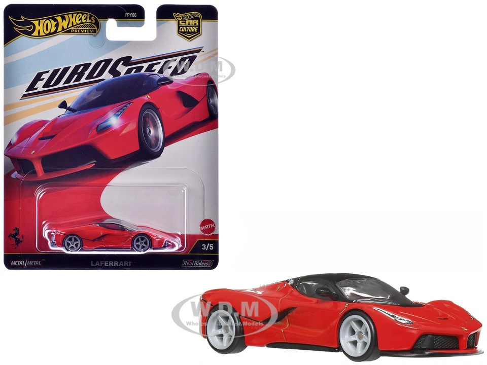 Hot Wheels (1) Euro Speed Ferrari LaFerrari JBK55 and (2) 365 GTB4 Competizions