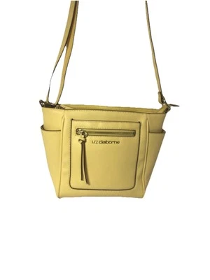 Liz Claiborne Purse,light Yellow,4 Pockets Outside,adjustable Strap - Image 1 of 3