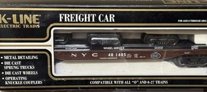 K-LINE K691-1751 NEW YORK CENTRAL BULKHEAD Flatcar w/wheel Load #481405 O-Scale - Picture 1 of 5