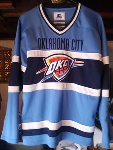 Starter NBA Oklahoma City Thunder Long Sleeve Jersey Men's Size Small - Picture 1 of 5