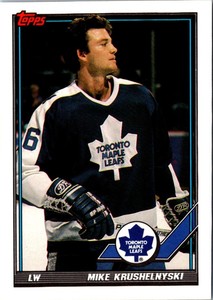 1991 Topps Mike Krushelnyski #324 Toronto Maple Leafs