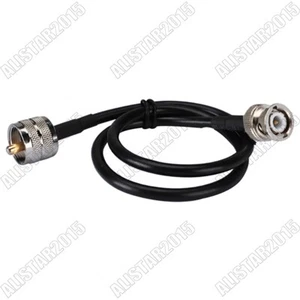 3FT UHF PL259 Male Plug to BNC Male Plug For RG58 RF Pigtail Cable Radio Audio - Picture 1 of 3