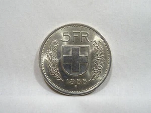 Moneta 5 Franchi Svizzera Switzerland 1966 B Helvetica Argento Coin Silver - Picture 1 of 4