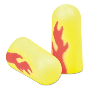 3M E-A-Rsoft Blasts Earplugs, Uncorded, Foam, Yellow Neon/Red Flame, 200 Pairs - Picture 1 of 1