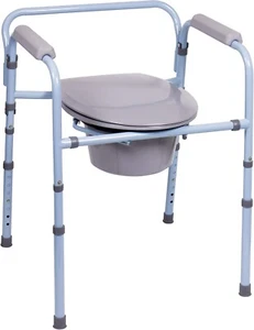 Versatile Bedside Commode for Seniors with Elongated Seat - 300 lbs Support - Picture 1 of 11