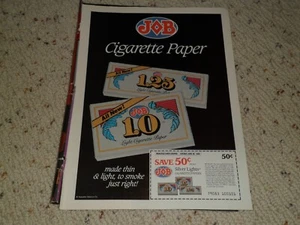 1987 JOB SILVER LIGHTS CIGARETTE PAPER AD / ARTICLE - Imagen 1 de 1