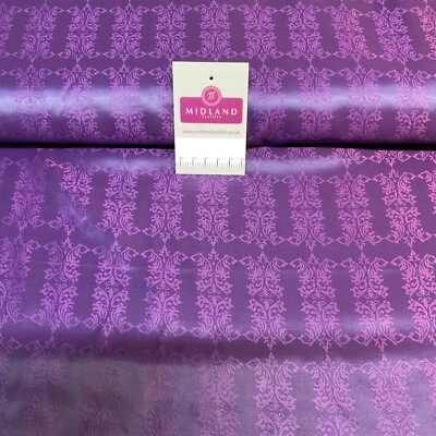 Purple Ornamental Italian Fancy viscose acetate lining luxurious Fabric M1866-2 - Image 1 of 4
