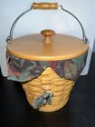 LONGABERGER 2002 Sage Autumn Pail Basket with liner, lid, Proctor, And Tie On!
