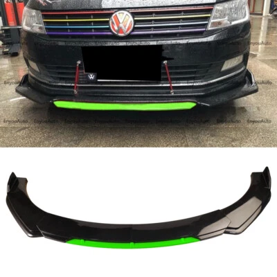 For Volkswagen Golf MK5 MK6 MK7 Front Bumper Lip Spoiler Splitter Black Green - Image 1 of 4