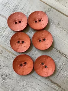 BUTTONS FASHION--2 HOLE--40mm - Terracotta - 6 PIECES Sewing , Crafting - Picture 1 of 3