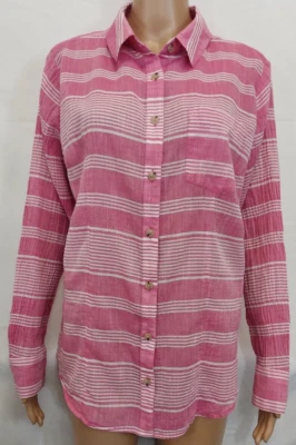 LIZ CLAIBORNE Blouse Size 1X Pink & White Striped 1% Spandex 99% Cotton Top - Image 1 of 4