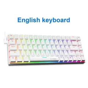 RGB USB 60% Mini Slim Mechanical Gaming Wired Keyboard Red Switch 68 Key Russian - Picture 1 of 33