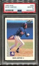 1990 Leaf #297 Dave Justice RC PSA 10 Atlanta Braves