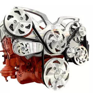 Kit de conversión de polea serpentina Chevy bloque pequeño ALT PS A/C SBC 350 383 - Imagen 1 de 4
