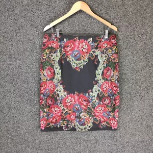 City Chic Womens Pencil Skirt Plus Size XS Extra Small Black Floral - Picture 1 of 8