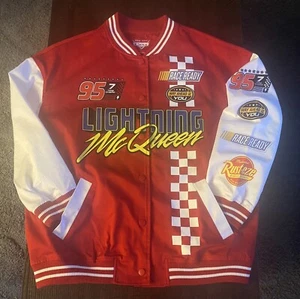 Disney Parks Pixar Cars Lightning Mcqueen Racing Varsity Size Small Jacket - Picture 1 of 11