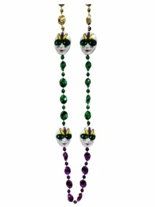 Mask Purple Green Gold Mardi Gras Bead Party Favor - Picture 1 of 1